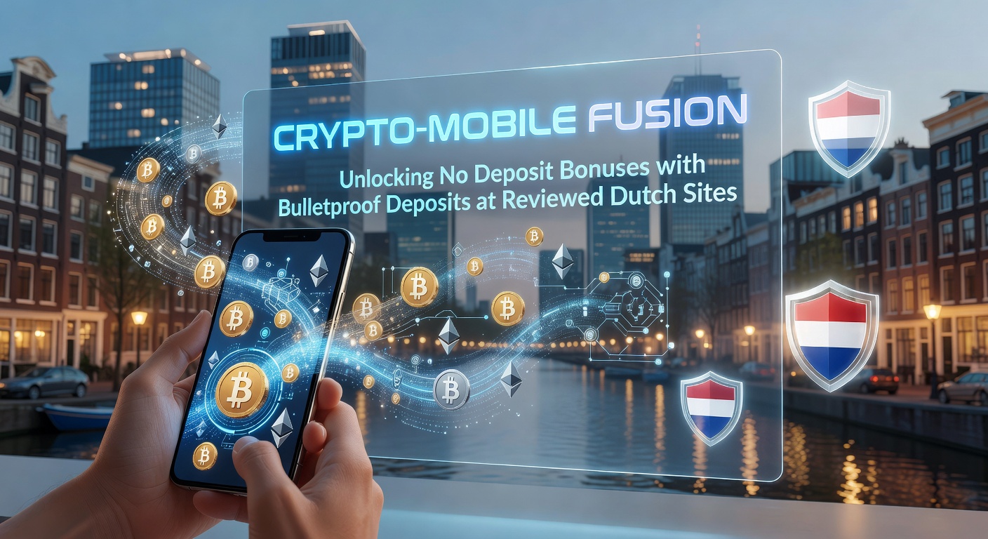 Voorbeeld van een mobiele app-interface waar crypto en no deposit bonus samenkomen op een Nederlands casino-platform