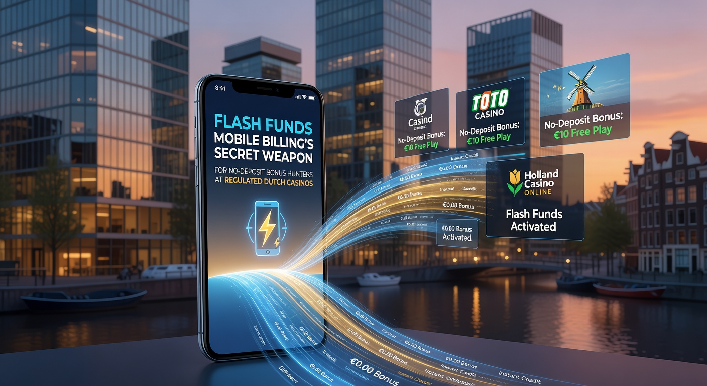 Voorbeeldscherm van Flash Funds betaling in een Nederlands casino-app, met no-deposit bonus geactiveerd
