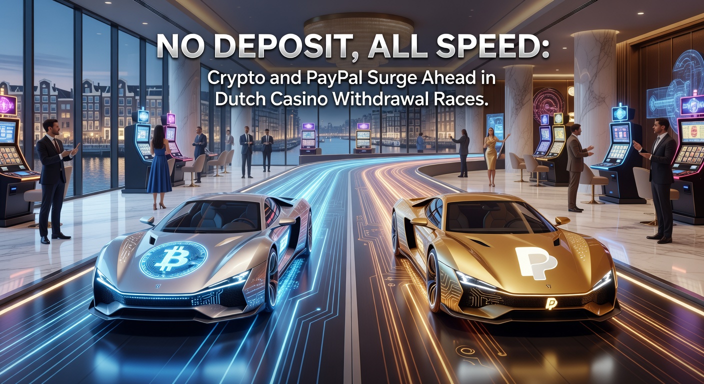Vergelijkende infographic van uitbetalingssnelheden: crypto en PayPal leiden, gevolgd door iDEAL en banken