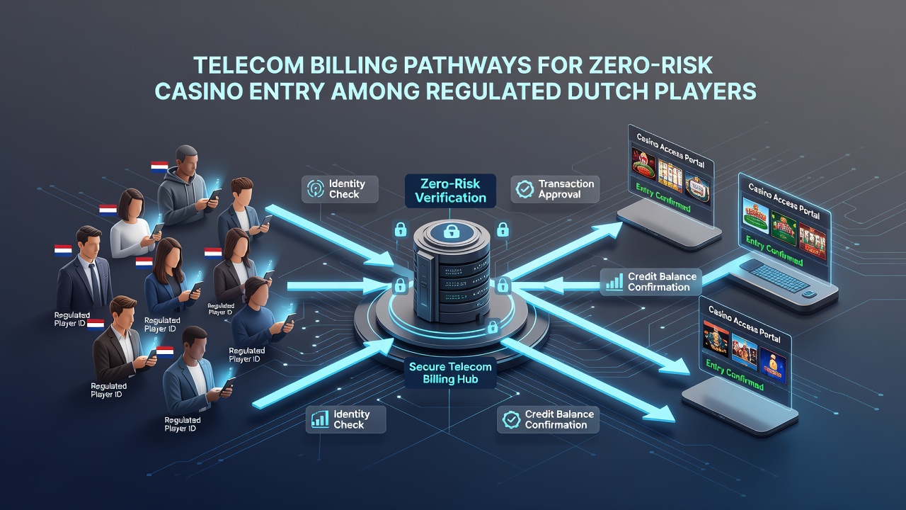 Diagram van veilige telecomfactureringsprocessen met KSA-controles en Nederlandse mobiele providers