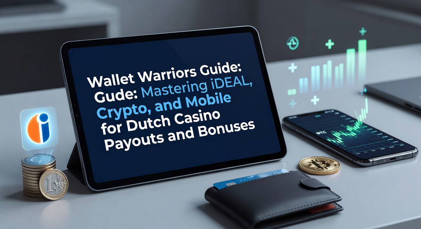 Grafische weergave van digitale wallets met iDEAL, crypto-munten en mobiele betaalapps, symboliserend snelheid en veiligheid in casino-transacties