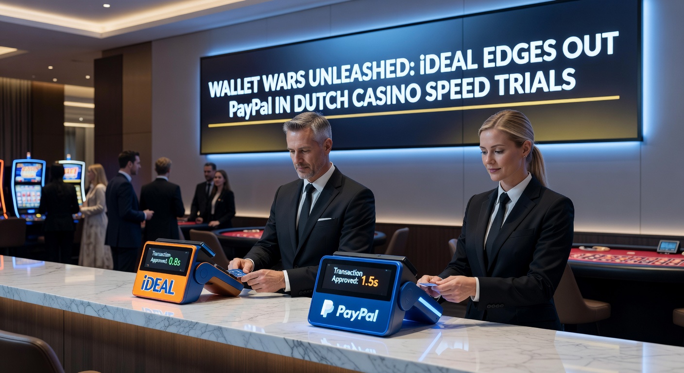 Vergelijkingsgrafiek van transactiesnelheden tussen iDEAL en PayPal, met staafdiagrammen die iDEAL's dominantie illustreren in Nederlandse casino-uitbetalingen