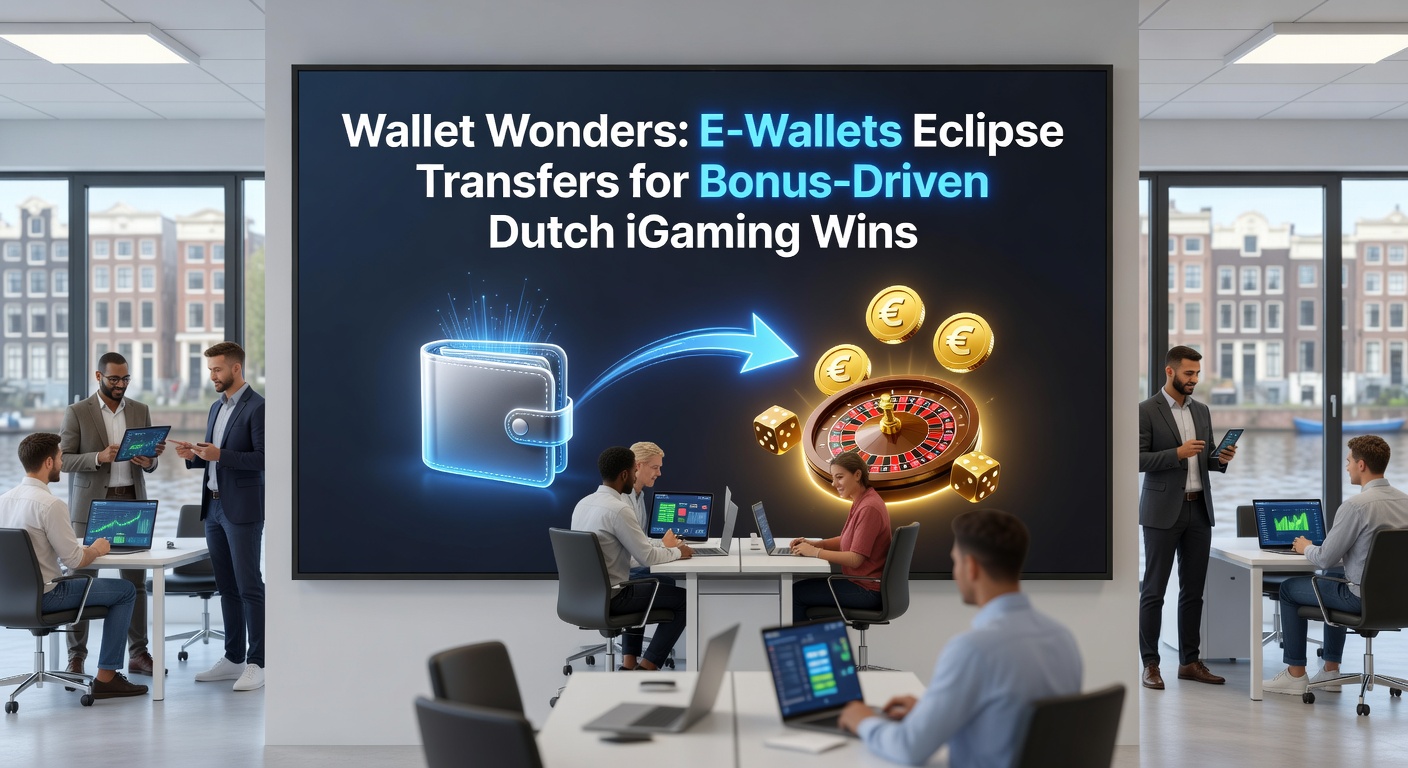 Schermafbeelding van een casino-app met e-wallet storting en actieve bonusweergave, naast een klok die ultrasnelle transactietijden toont